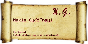 Makis Gyöngyi névjegykártya